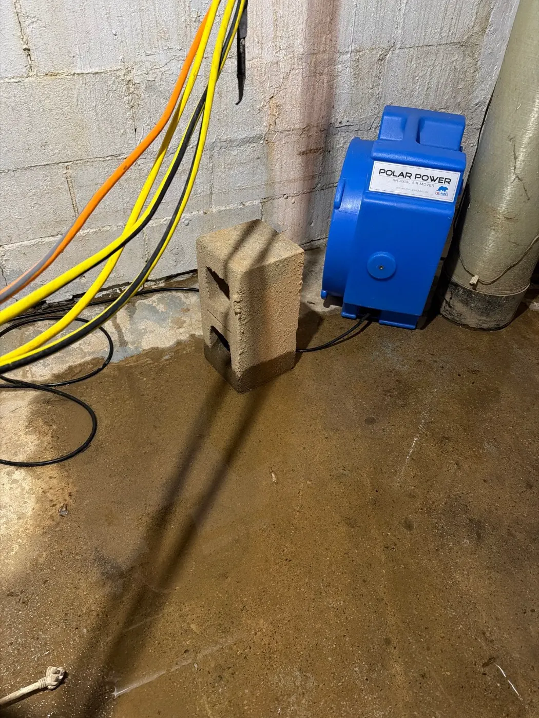 Basement water extraction in Glendale Indiana home